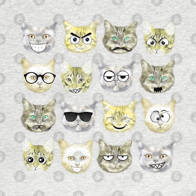 Funny cat faces by Nano-none